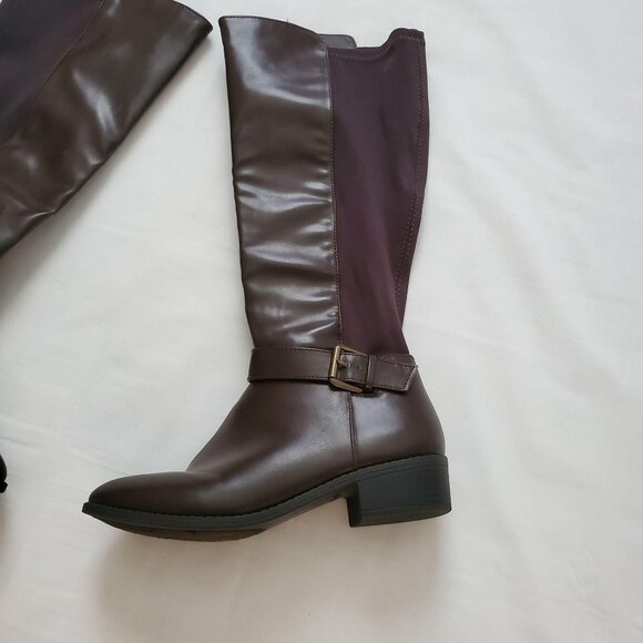 Rampage Women's Ram-Ivey Tall Riding Faux Leather Boots Dark Brown Size 6.5M - Picture 6 of 9